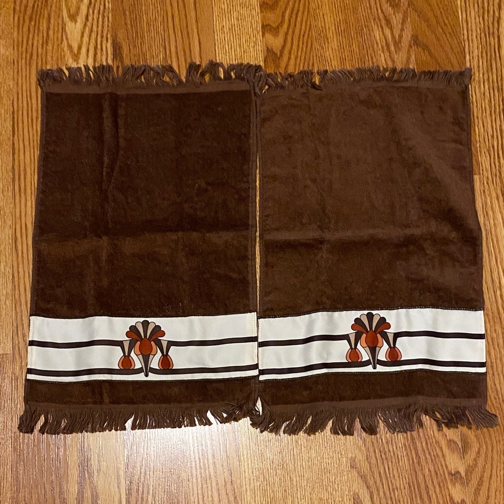 Vintage Fieldcrest Lustre Face Towels Set of 2